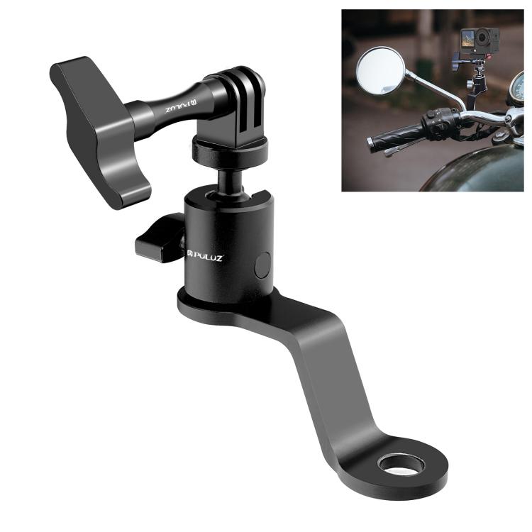 PULUZ Motorcycle Rearview Mirror Aluminum Alloy Action Camera Holder Mount, Rearview Mirror Mount Rearview Mirror Mount