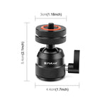 PULUZ Multifunctional Aluminum Alloy Mini Ball Head Tripod Mount Adapter, Cold Shoe & 1/4 Screw Dual-Use, Dual-Use Ball Head Tripod
