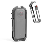 Metal Protective Cage Rig Housing Frame with Expand Cold Shoe Base – Magnetic, Aluminum Alloy, Drop Protection, For Insta360 X4 Air For Insta360 X4 Air