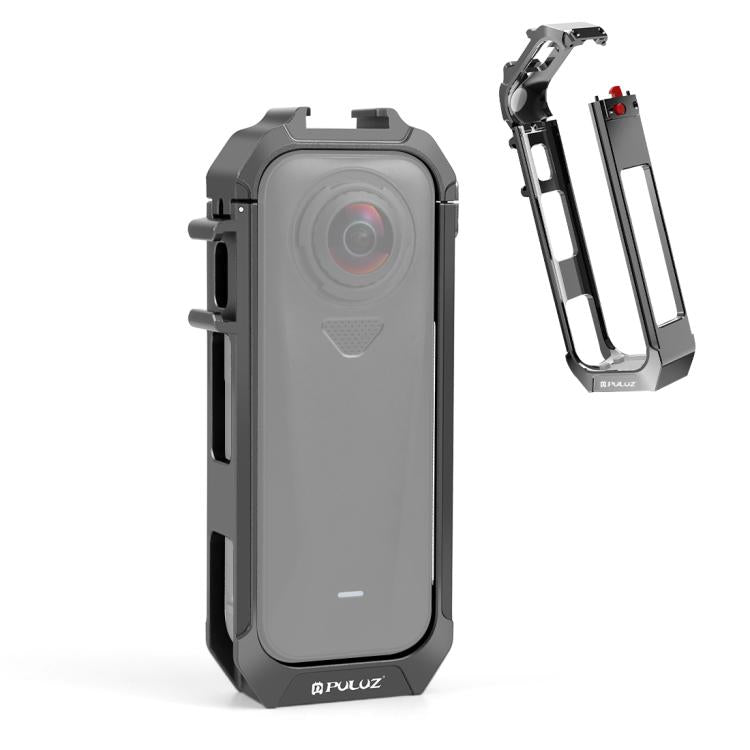 Metal Protective Cage Rig Housing Frame with Expand Cold Shoe Base – Magnetic, Aluminum Alloy, Drop Protection, For Insta360 X4 Air For Insta360 X4 Air