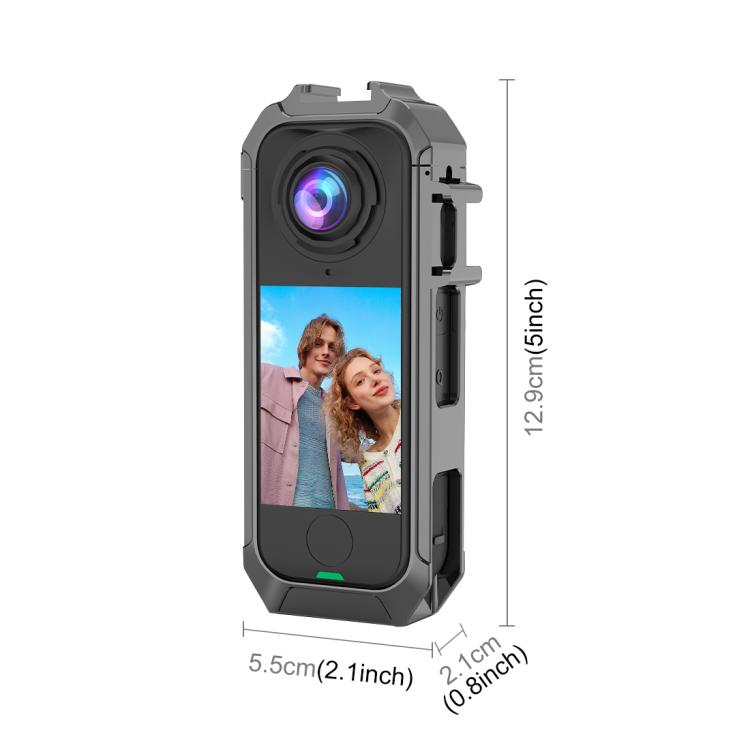 Metal Protective Cage Rig Housing Frame with Expand Cold Shoe Base – Magnetic, Aluminum Alloy, Drop Protection, For Insta360 X4 Air