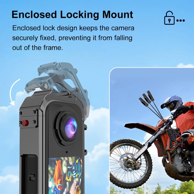 Metal Protective Cage Rig Housing Frame with Expand Cold Shoe Base – Magnetic, Aluminum Alloy, Drop Protection, For Insta360 X4 Air