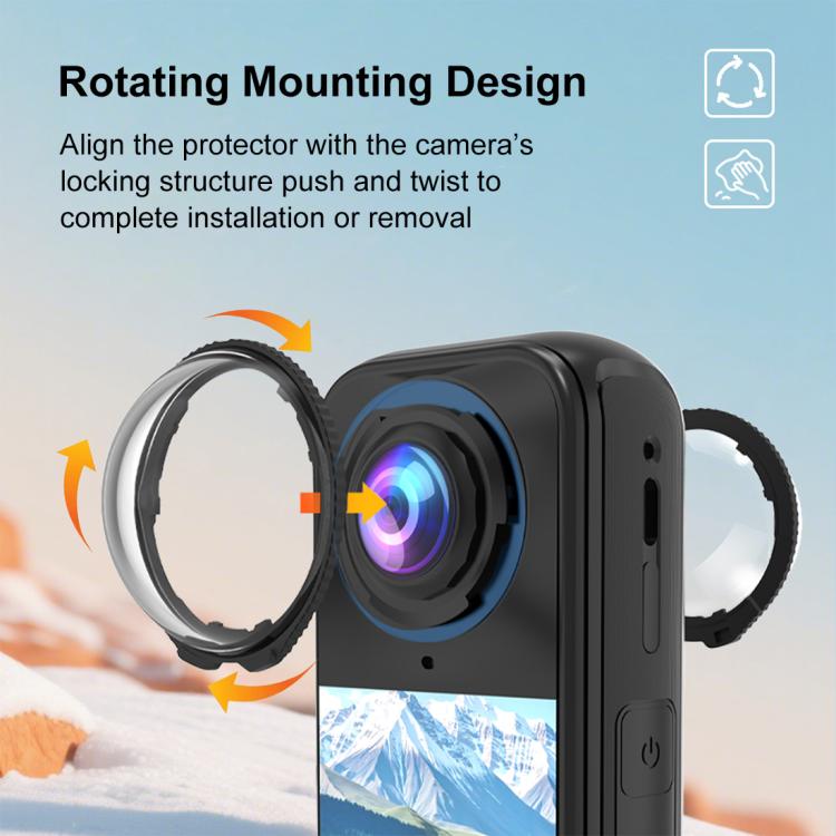For Insta360 X4 Air PULUZ Rotation Optical Glass Lens Guard Protective Cover, For Insta360 X4 Air