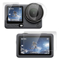 For DJI Osmo Action 6 / 6 Pro PULUZ Lens + Front and Back Screen Tempered Glass Film, Tempered Glass Film Tempered Glass Film