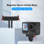 For DJI Osmo Action 6 / Nano PULUZ Two Claw Plastic Magnetic Quick Release Base Mount, Two Claw Quick-Release Base