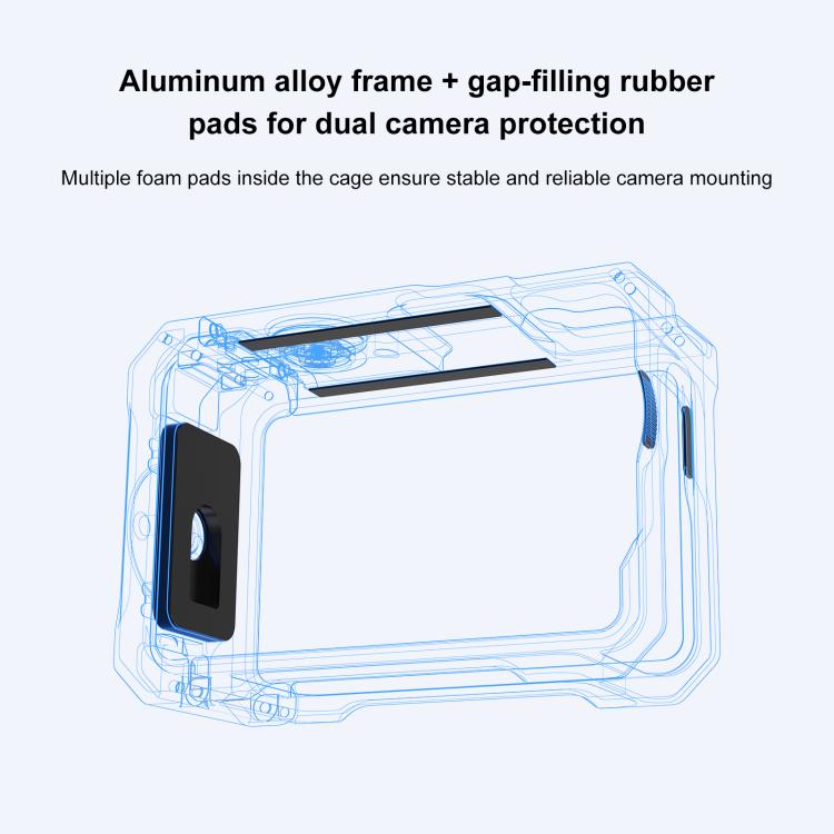For DJI Osmo Action 6 PULUZ Metal Cage Frame with Cold Shoe, Metal Cage