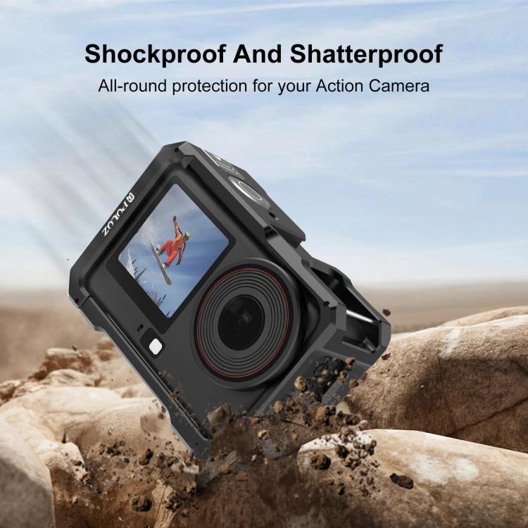 For DJI Osmo Action 6 PULUZ Metal Cage Frame with Cold Shoe, Metal Cage