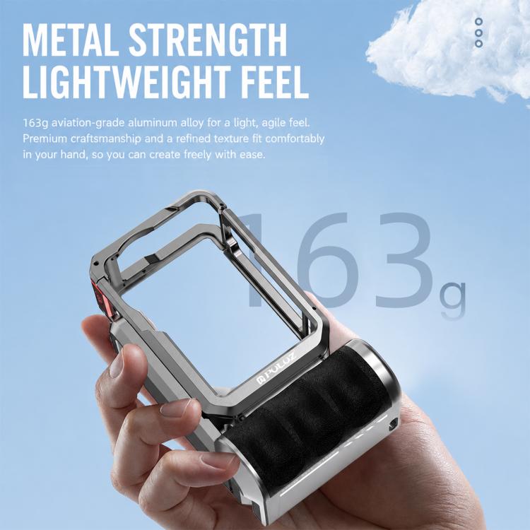 For DJI Osmo Action 6 PULUZ Metal Camera Cage Expansion Adapter with Handle Grip, For DJI Osmo Action 6