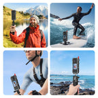For Insta360 X4 Air PULUZ Metal Protective Cage Expansion Frame with Cold Shoe Bases & Lens Cover, For Insta360 X4 Air Lens Cover