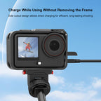 For DJI Osmo Action 6 PULUZ Plastic Cage Vertical-Horizontal Expansion Adapter Frame with Cold Shoe, Plastic Cage