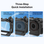 For DJI Osmo Action 6 PULUZ Plastic Cage Vertical-Horizontal Expansion Adapter Frame with Cold Shoe, Plastic Cage