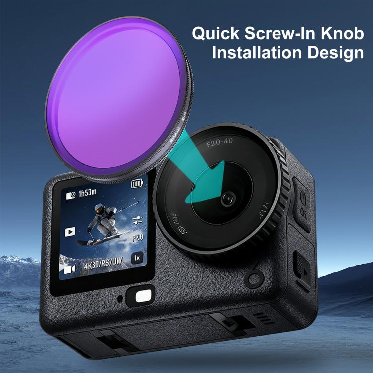 For DJI Osmo Action 6 PULUZ Action Camera ND16 Lens Filter, ND16