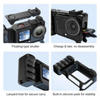 For DJI Osmo Action 6 PULUZ Street Photography Handle Ergonomic Hand Grip Cage Frame with Cold Shoe, Street Photography Handle