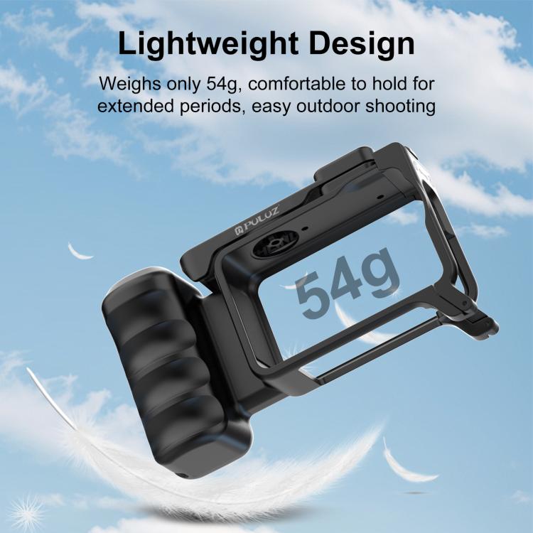 For DJI Osmo Action 6 PULUZ Street Photography Handle Ergonomic Hand Grip Cage Frame with Cold Shoe, Street Photography Handle