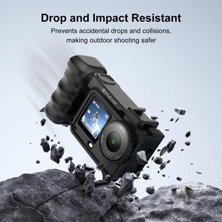 For DJI Osmo Action 6 PULUZ Street Photography Handle Ergonomic Hand Grip Cage Frame with Cold Shoe, Street Photography Handle