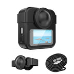 For GoPro MAX2 PULUZ Body Silicone Protective Case with Dual Lens Caps Cover & Strap, Body Case with Dual Lens Cap Body Case with Dual Lens Cap