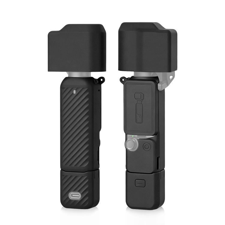 For DJI OSMO Pocket 4 4 in 1 Body Lens Handle Screen Silicone TPU Cover – Lanyard, TPU