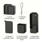 For DJI OSMO Pocket 4 4 in 1 Body Lens Handle Screen Silicone TPU Cover – Lanyard, TPU