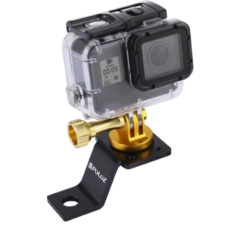 Aluminum Alloy Motorcycle Fixed Holder Mount with Tripod Adapter & Screw for GoPro, Insta360, DJI and Other Action Cameras, Fixed Mount 2 (Black), Fixed Mount 2 (Silver), Fixed Mount 2 (Red), Fixed Mount 2 (Blue), Fixed Mount 2 (Gold) – Aluminum Alloy Fixed Mount 2 (Gold) Gold