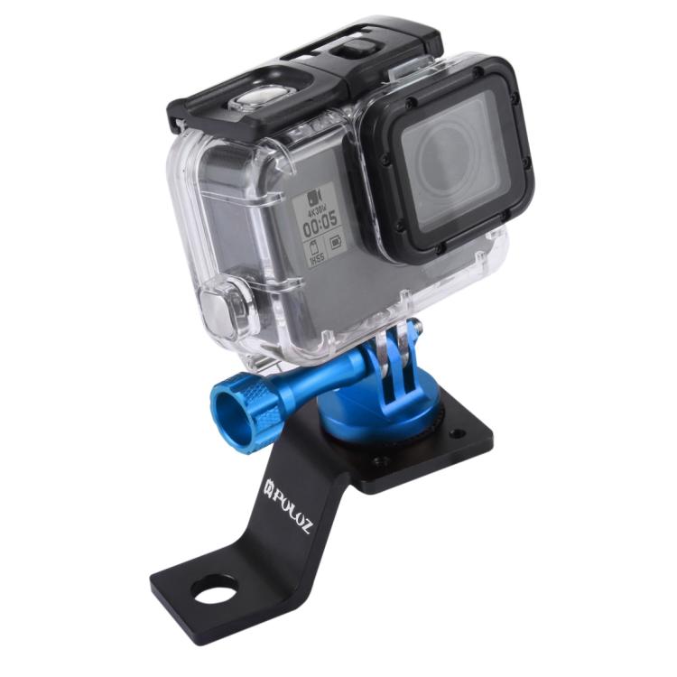 Aluminum Alloy Motorcycle Fixed Holder Mount with Tripod Adapter & Screw for GoPro, Insta360, DJI and Other Action Cameras, Fixed Mount 2 (Black), Fixed Mount 2 (Silver), Fixed Mount 2 (Red), Fixed Mount 2 (Blue), Fixed Mount 2 (Gold) – Aluminum Alloy Fixed Mount 2 (Blue) Blue