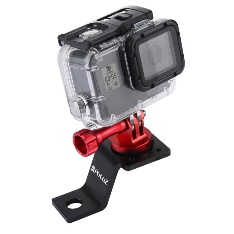 Aluminum Alloy Motorcycle Fixed Holder Mount with Tripod Adapter & Screw for GoPro, Insta360, DJI and Other Action Cameras, Fixed Mount 2 (Black), Fixed Mount 2 (Silver), Fixed Mount 2 (Red), Fixed Mount 2 (Blue), Fixed Mount 2 (Gold) – Aluminum Alloy Fixed Mount 2 (Red) Red