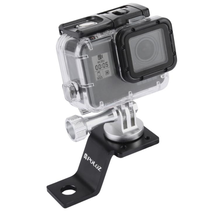 Aluminum Alloy Motorcycle Fixed Holder Mount with Tripod Adapter & Screw for GoPro, Insta360, DJI and Other Action Cameras, Fixed Mount 2 (Black), Fixed Mount 2 (Silver), Fixed Mount 2 (Red), Fixed Mount 2 (Blue), Fixed Mount 2 (Gold) – Aluminum Alloy Fixed Mount 2 (Silver) Silver