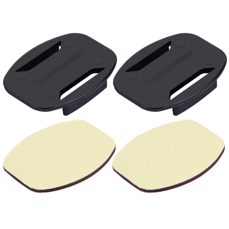 PULUZ 2 Flat Surface Mounts + 2 Adhesive Mount Stickers for PULUZ Action Sports Cameras Jaws Flex Clamp Mount for GoPro, Insta360, DJI and Other Action Cameras, Stickers Package B