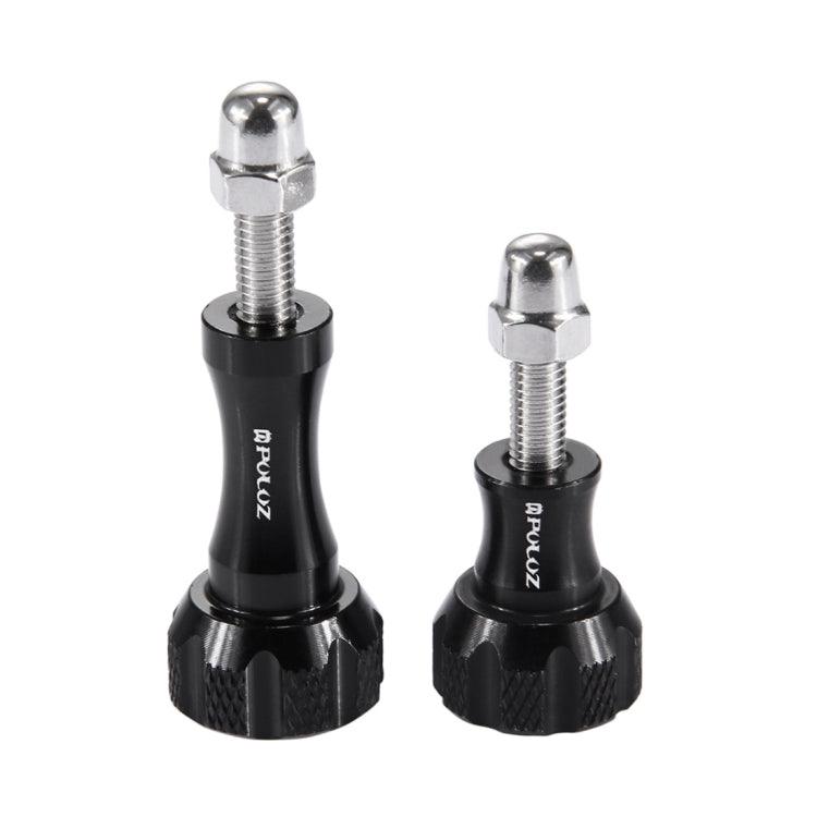 PULUZ CNC Aluminum Thumb Knob Stainless Bolt Nut Screw Set for GoPro, Insta360, DJI and Other Action Cameras, 2 Black Screws (Aluminum), 2 Gold Screws (Aluminum), 2 Blue Screws (Aluminum), 2 Red Screws (Aluminum) 2 Black Screws (Aluminum) Black
