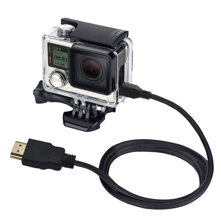 PULUZ Video 19 Pin HDMI to Micro HDMI Cable for GoPro Hero11 Black / HERO10 Black / HERO9 Black /8 Black /7 /6 /5 /4 /3+ /3, Sony, LG, Panasonic, Canon, Nikon, Smartphones and Cameras, Length: 1.5m, HDMI Cable for Gopro HDMI Cable for Gopro