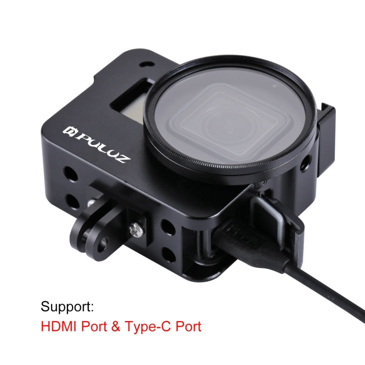 Housing Shell CNC Aluminum Alloy Protective Cage with 52mm UV Lens for GoPro HERO(2018) /7 Black /6 /5 – Lanyard, Aluminum Alloy, For HERO6 /5 No Frame, For HERO5/6 No Frame
