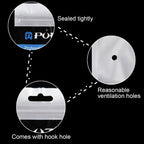 10 PCS PULUZ 25.8cm x 18cm Hang Hole Clear Front White Pearl Jewelry Zip Lock Packaging Bag (Size: L), Size: L