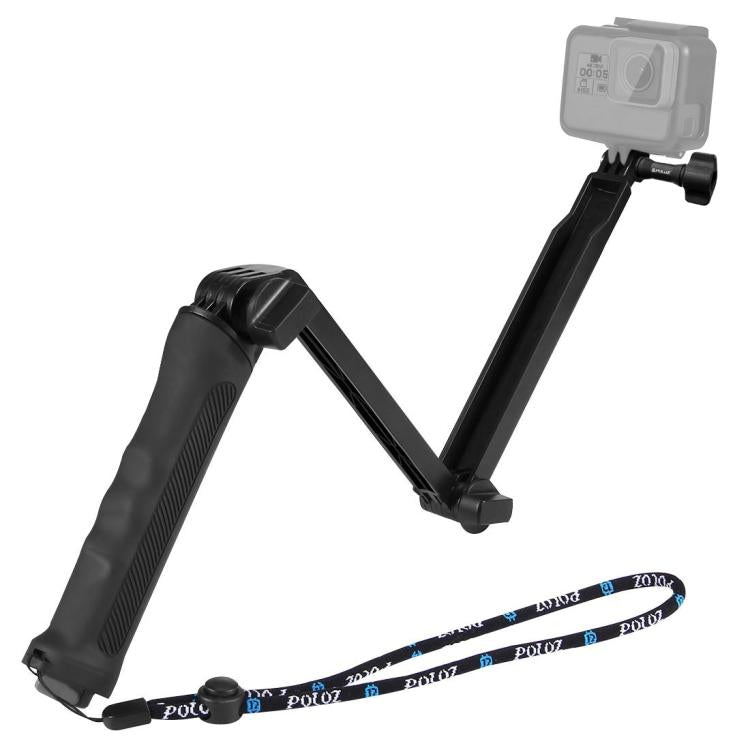 PULUZ 3-Way Grip Foldable Tripod Selfie-stick Extension Monopod for GoPro, Insta360 ONE R, DJI Osmo Action and Other Action Cameras, Length: 20-58cm, Length: 20-58cm Length: 20-58cm PU202