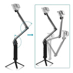 PULUZ 3-Way Grip Foldable Tripod Selfie-stick Extension Monopod for GoPro, Insta360 ONE R, DJI Osmo Action and Other Action Cameras, Length: 20-58cm, Length: 20-58cm