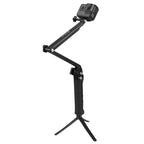PULUZ 3-Way Grip Foldable Tripod Selfie-stick Extension Monopod for GoPro, Insta360 ONE R, DJI Osmo Action and Other Action Cameras, Length: 20-58cm, Length: 20-58cm
