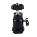 PULUZ Cold Shoe Tripod Head 1/4 inch Tripod Screw Head with Lock, Hot Shoe Tripod Head Hot Shoe Tripod Head