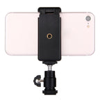 PULUZ 1/4 inch Hot Shoe Tripod Head + Tripod Stand Clamp for iPhone, Samsung, Huawei, HTC, 5.5cm - 8cm Width Smartphones, Tripod Head + Stand Clamp Tripod Head + Stand Clamp