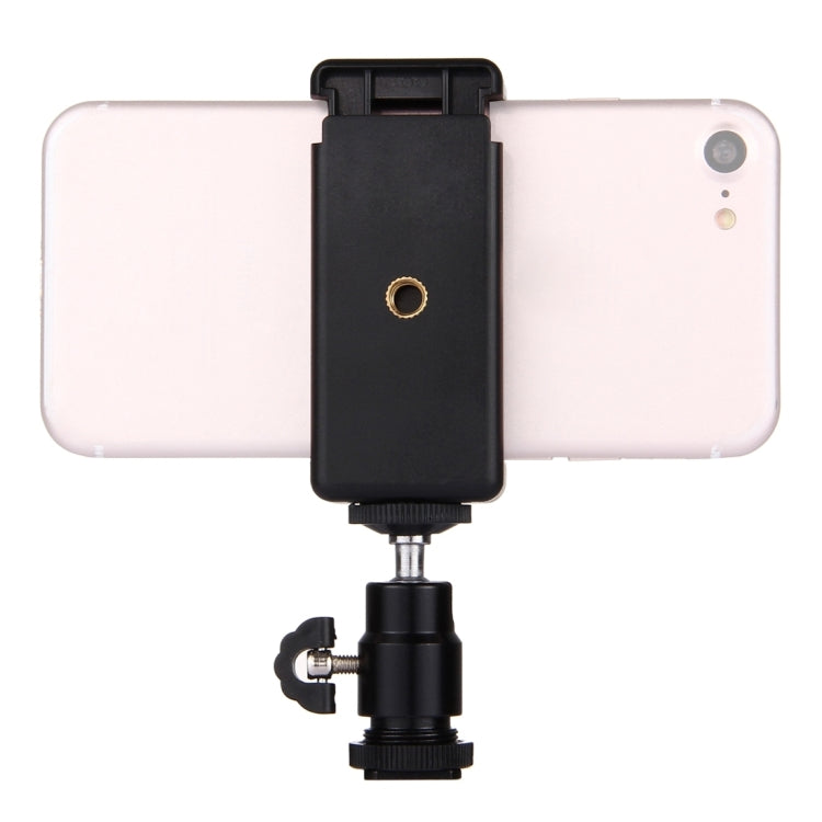 PULUZ 1/4 inch Hot Shoe Tripod Head + Tripod Stand Clamp for iPhone, Samsung, Huawei, HTC, 5.5cm - 8cm Width Smartphones, Tripod Head + Stand Clamp Tripod Head + Stand Clamp