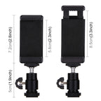 PULUZ 1/4 inch Hot Shoe Tripod Head + Tripod Stand Clamp for iPhone, Samsung, Huawei, HTC, 5.5cm - 8cm Width Smartphones, Tripod Head + Stand Clamp