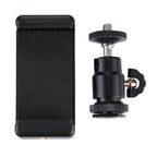 PULUZ 1/4 inch Hot Shoe Tripod Head + Tripod Stand Clamp for iPhone, Samsung, Huawei, HTC, 5.5cm - 8cm Width Smartphones, Tripod Head + Stand Clamp