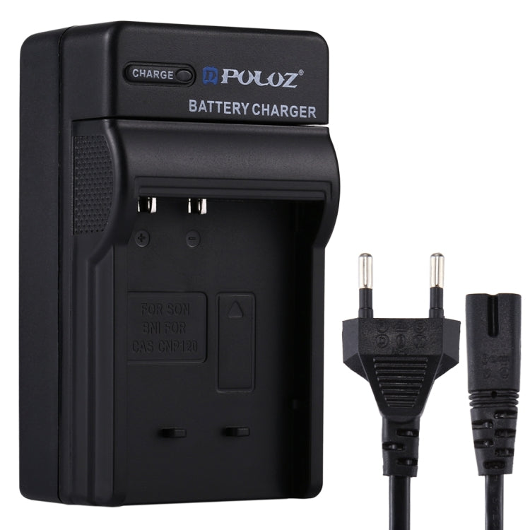 PULUZ EU Plug Battery Charger with Cable for Casio CNP120 Battery, CNP120 EU Plug CNP120 EU Plug