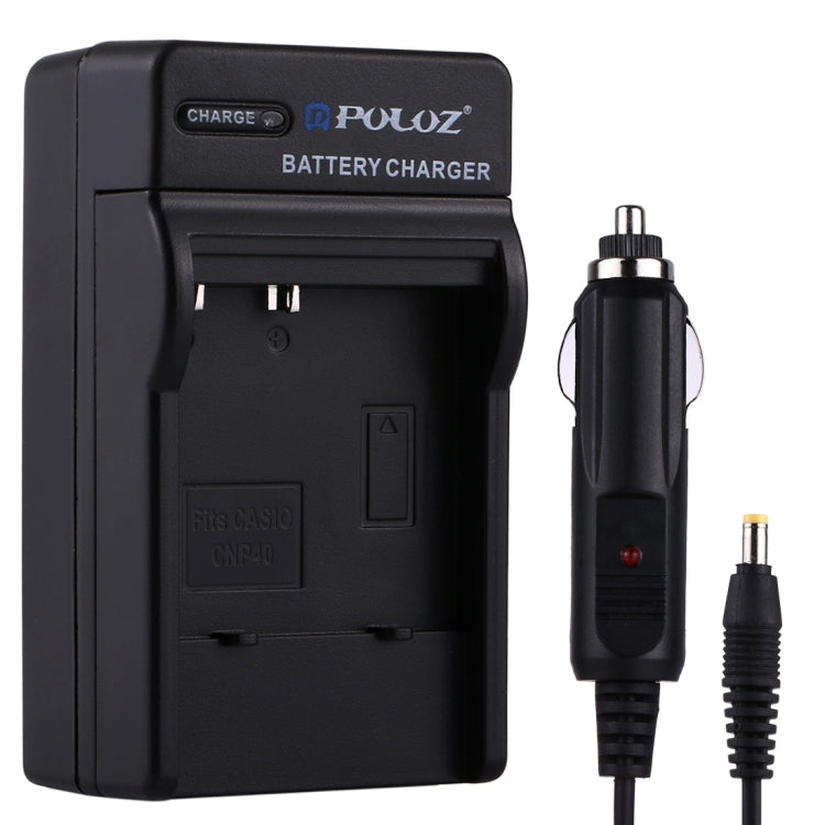 PULUZ Digital Camera Battery Car Charger for CASIO CNP40 Battery, CNP40 Car Charger CNP40 Car Charger
