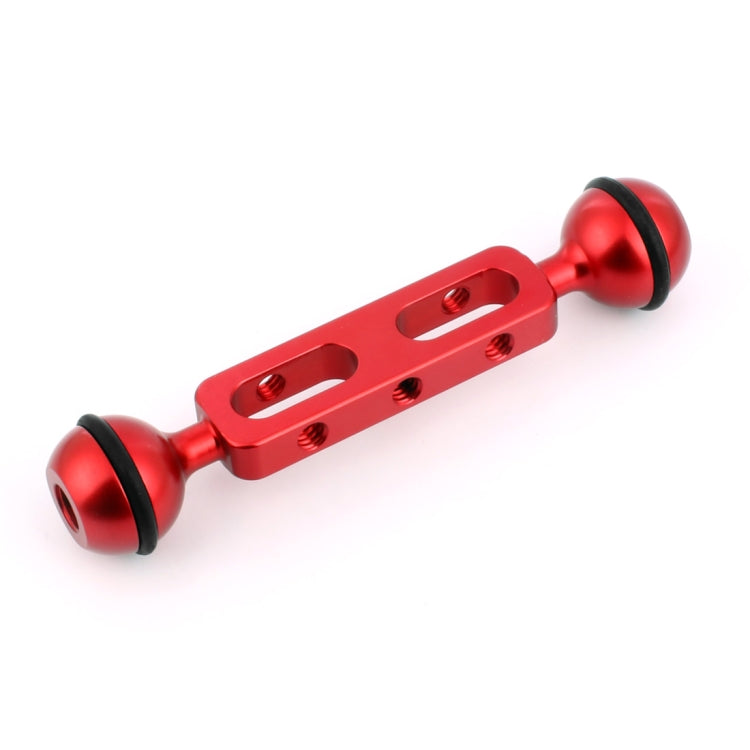 PULUZ 5.1 inch 13cm Aluminum Alloy Dual Balls Arm, Ball Diameter: 25mm, 5.1 inch (Black), 5.1 inch (Red) 5.1 inch (Red) Red