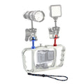PULUZ Dual Handheld Diving Light Arm CNC Aluminum Mount with Lanyard for GoPro, Insta360, DJI and Other Action Cameras, Light Arm Mount/S Light Arm Mount S Silver