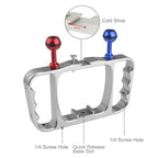 PULUZ Dual Handheld Diving Light Arm CNC Aluminum Mount with Lanyard for GoPro, Insta360, DJI and Other Action Cameras, Light Arm Mount/S