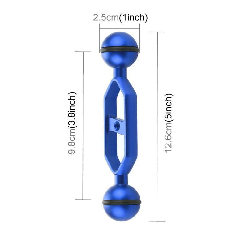 PULUZ 5.0 inch 12.6cm Aluminum Alloy Dual Balls Arm, Ball Diameter: 25mm, 5.0 inch (Red), 5.0 inch (Blue)
