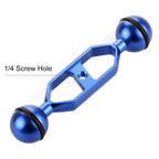 PULUZ 5.0 inch 12.6cm Aluminum Alloy Dual Balls Arm, Ball Diameter: 25mm, 5.0 inch (Red), 5.0 inch (Blue)
