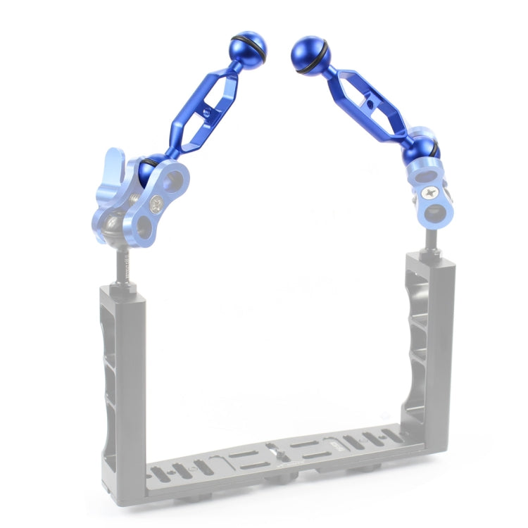 PULUZ 5.0 inch 12.6cm Aluminum Alloy Dual Balls Arm, Ball Diameter: 25mm, 5.0 inch (Red), 5.0 inch (Blue)