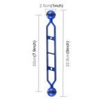 PULUZ 9.0 inch 22.8cm Aluminum Alloy Dual Balls Arm, Ball Diameter: 25mm, 9.0 inch (Blue)
