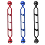 PULUZ 9.0 inch 22.8cm Aluminum Alloy Dual Balls Arm, Ball Diameter: 25mm, 9.0 inch (Blue)