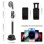 PULUZ Car Suction Cup Arm Mount Phone Tablet Magnetic Holder with Phone Clamp, Car Suction Cup Arm